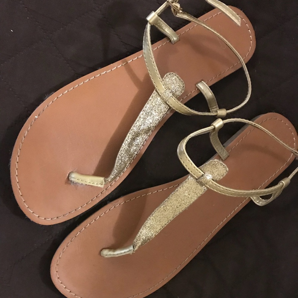 Gap gold glittery sandals Size 10